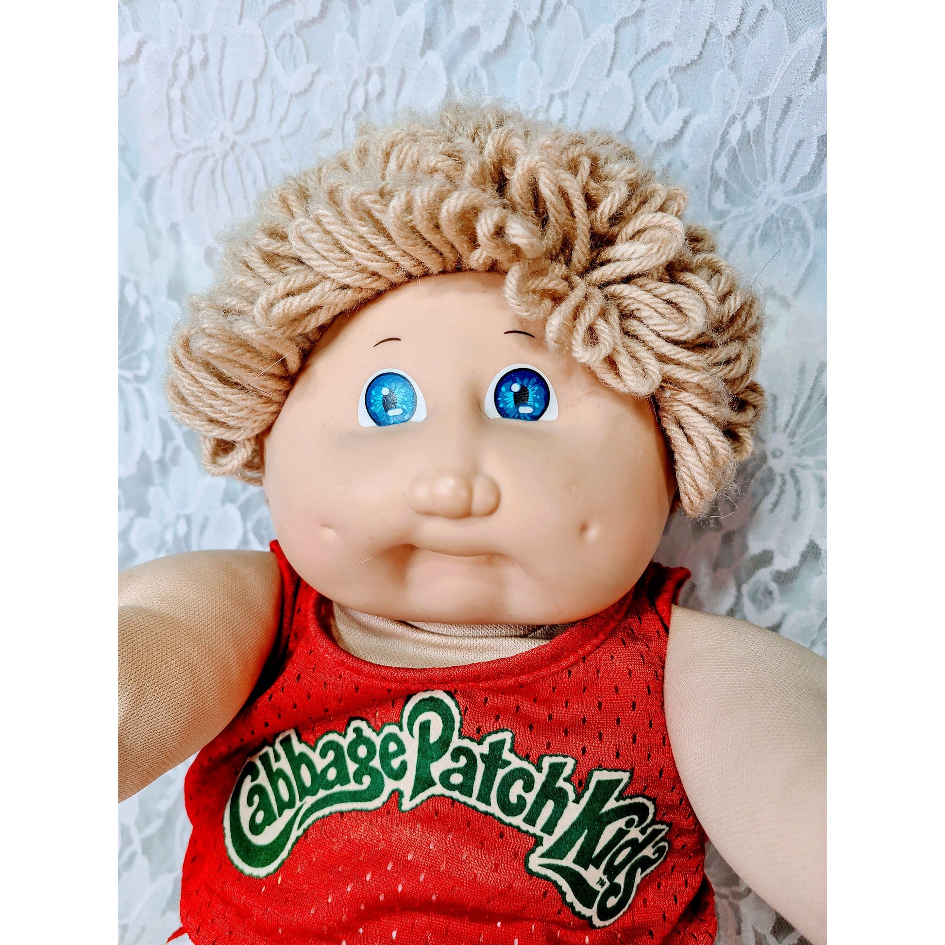 Cabbage Patch Kid BOY Male 1985 Blue Xavier Roberts Signature ORIGINAL Tagged CLOTHING Good Condition