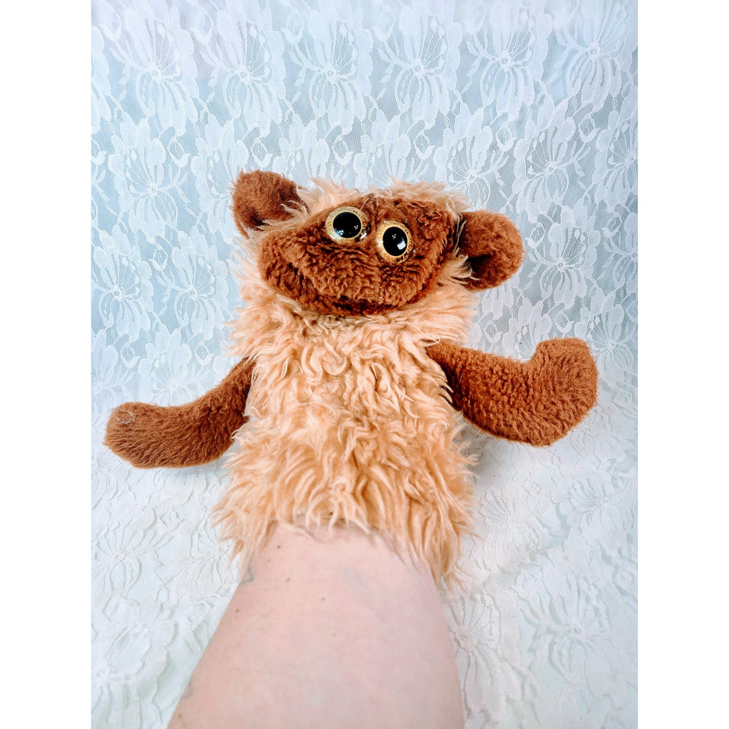 Vintage 1960s Plush Monkey? Hand Puppet ~ Updated Eyes ~ Felt Mouth ~ Collectible Hand Puppets ~ Unique Gift
