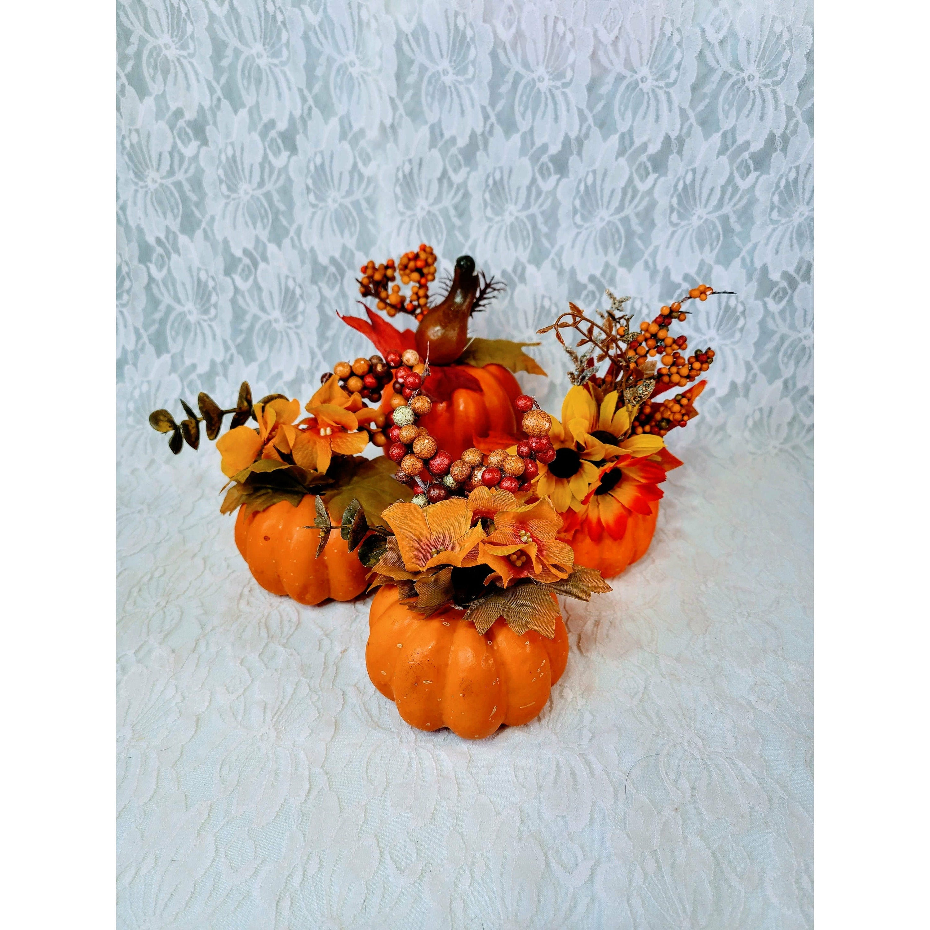 Set of four high quality pumpkin decor