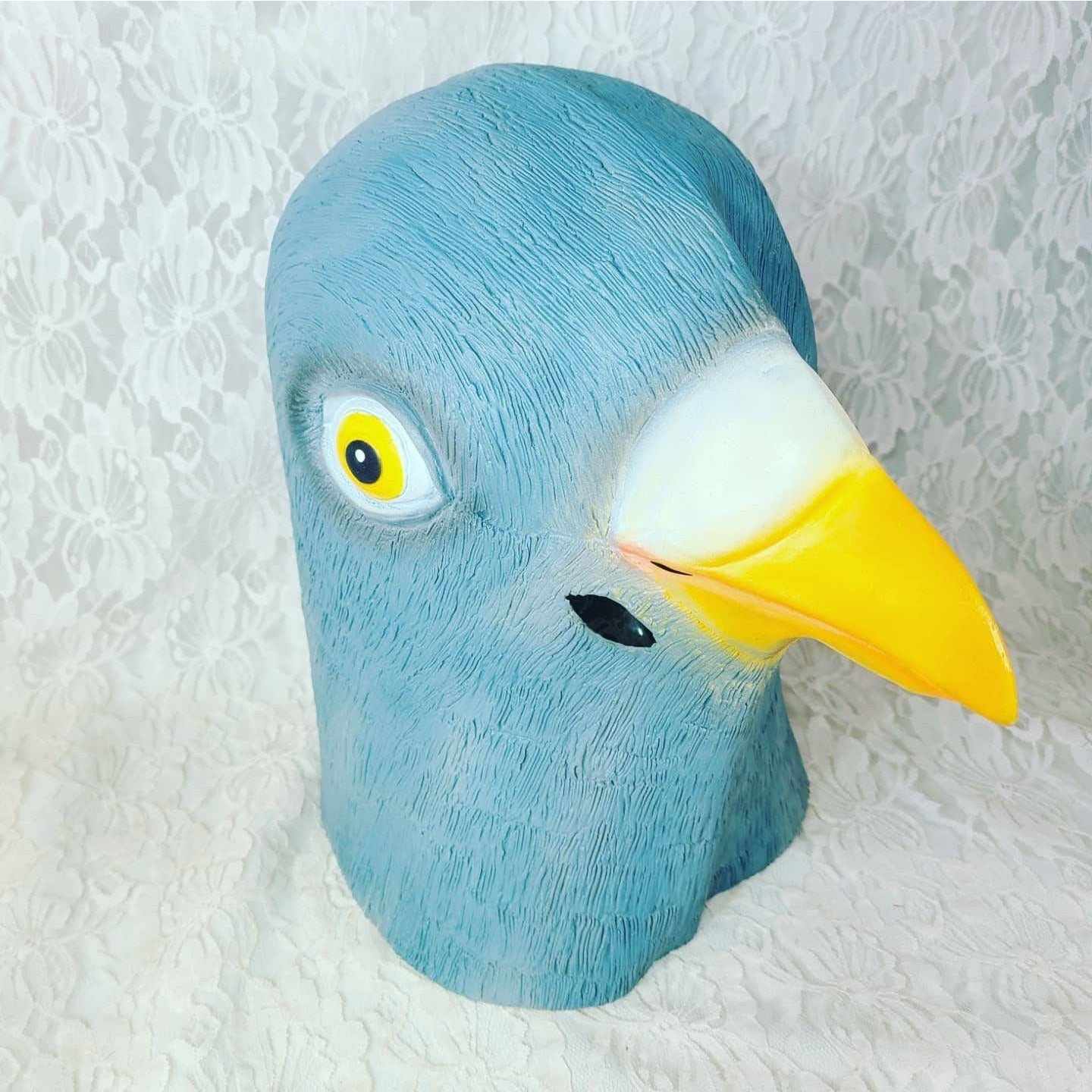 Blue Bird Head Mask Adult Full Head Cover ~ Be a GIANT BIRD ~ Vinyl ~ Theatrical Theater Mask ~ Cosplay RPG Masquerade Halloween
