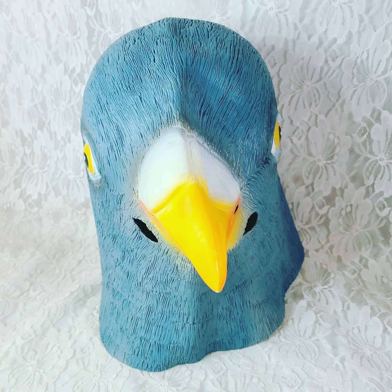 Blue Bird Head Mask Adult Full Head Cover ~ Be a GIANT BIRD ~ Vinyl ~ Theatrical Theater Mask ~ Cosplay RPG Masquerade Halloween