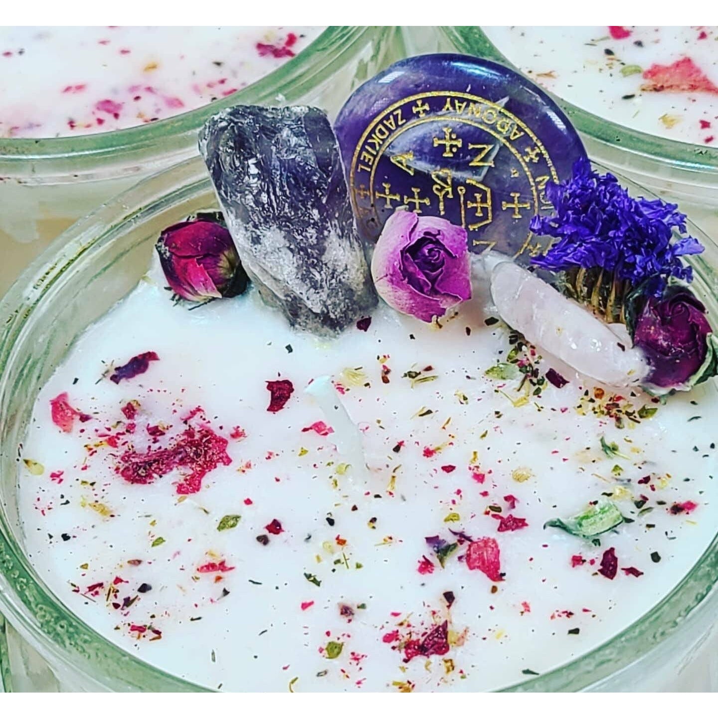 Spell Candles ~ Angel Communication Ritual Candle ~ Spellcast Soy Wax Candle & Charged Crystals ~ Archangels and Ancestors ~ Spiritual Development